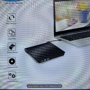 External CD DVD Drive USB 3.0 Writer Burner Player for PC Laptop Windows 11 10